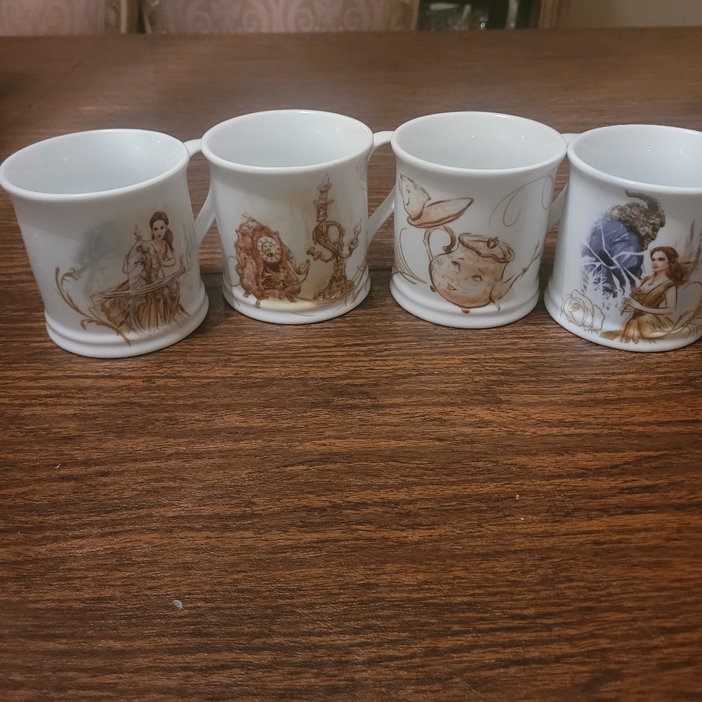Set of 4 Beauty & The Beast Mugs